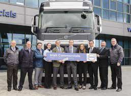 Conor and Barry Horan (centre) with the management and sales team of Irish Commercials as they announce the development of their new Santry depot. (Left to right) Jim Bergin, Chris Watts, Pat Conlon, Caroline O’Connor, Conor Horan, Barry Horan, Pauline Keating, Paul O Ceallaigh, Ciaran Bolger and Joe Lynch