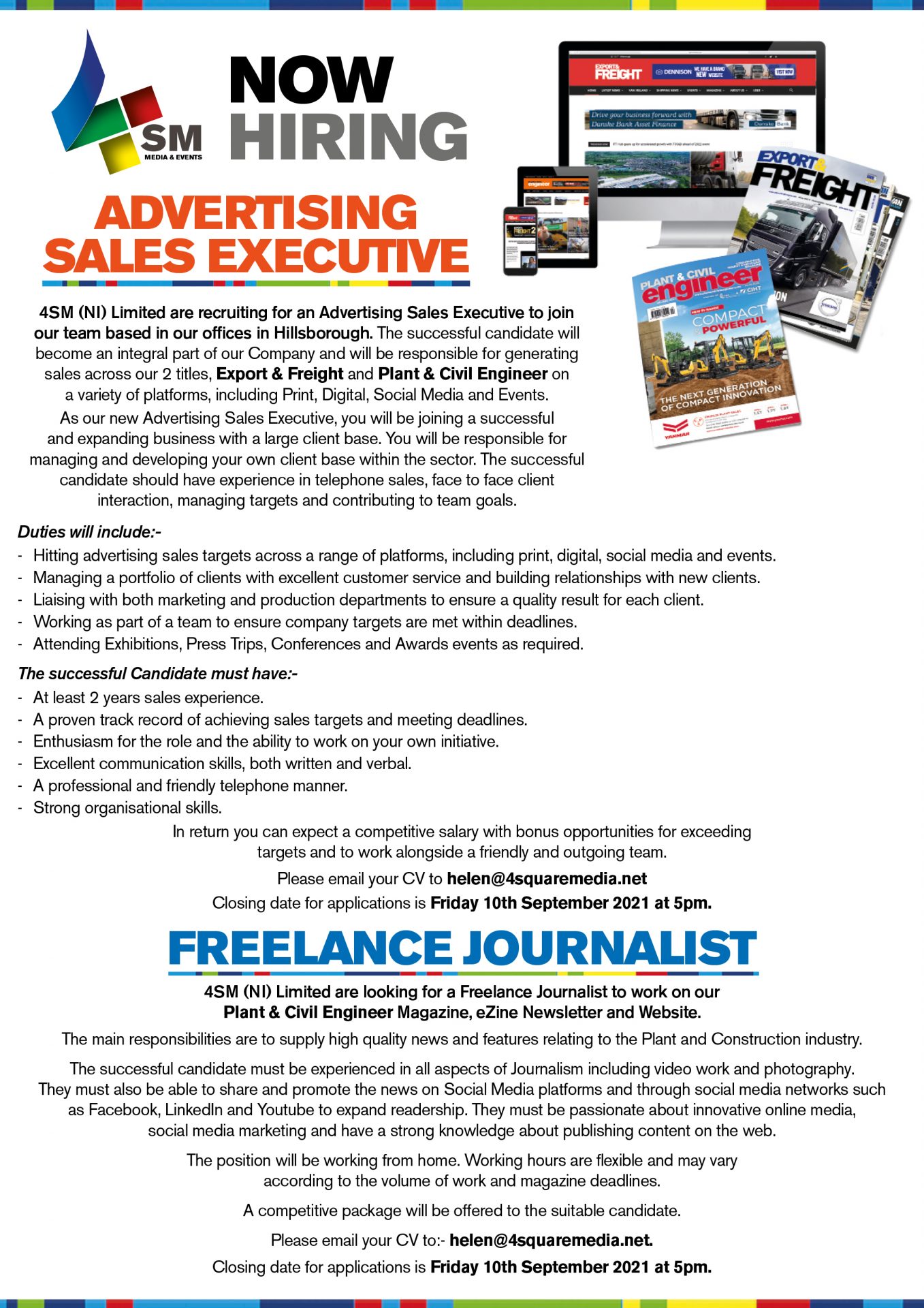 Now Hiring Export and Freight